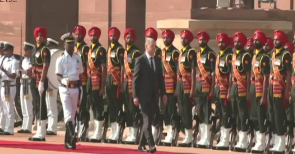 German Chancellor Olaf Scholz receives ceremonial reception at Rashtrapati Bhavan